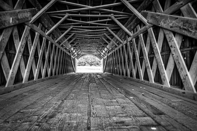 Empty old wooden bridge