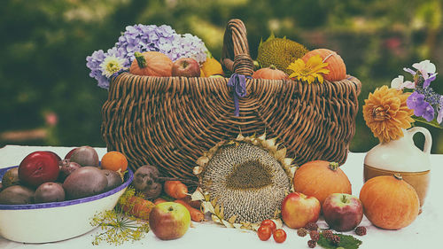 Close-up of fruits on table