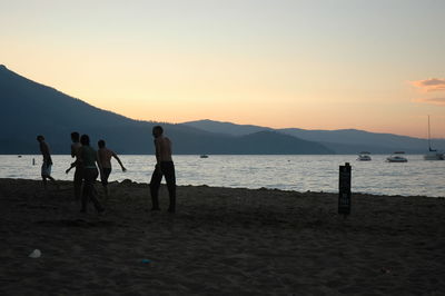 Scenic view of sea at sunset