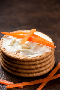 Close-up of dessert on table