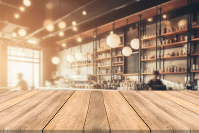 Close-up of wooden table