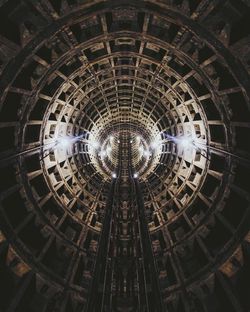 Interior of illuminated subway tunnel