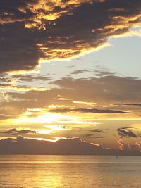 Scenic view of sea at sunset