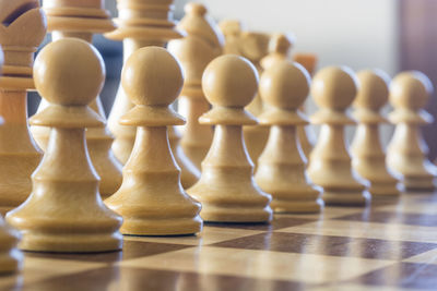 Close-up of chess pieces