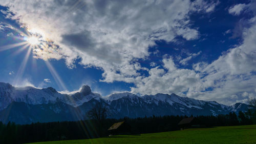 Scenic view of mountains against sky