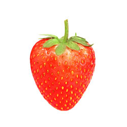 Close-up of strawberry against white background