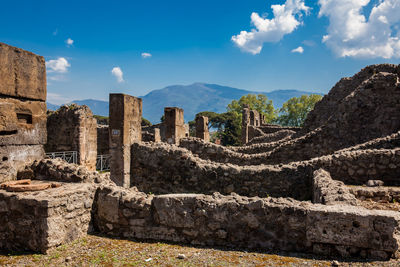 Ruins of the houses of the ancient city of pompeii