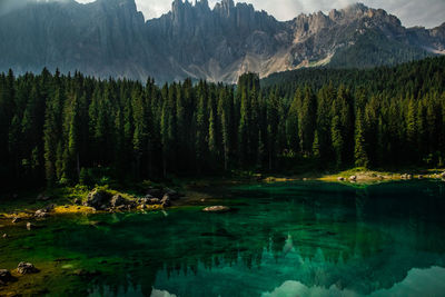 Scenic view of lake against mountains