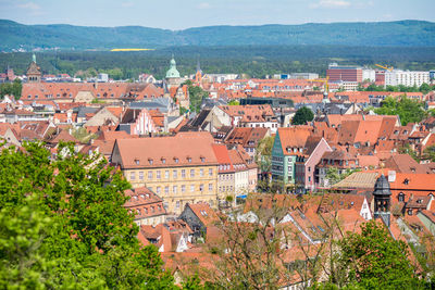 High angle view of townscape