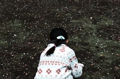 Rear view of a girl