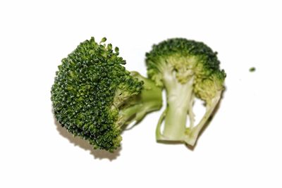 High angle view of vegetables against white background