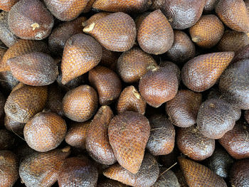 Arrangement of salak fruit in a box ready to be sold