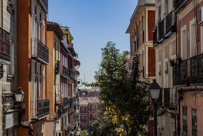 Low angle view of residential buildings in city