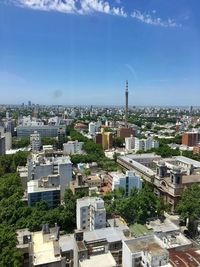 High angle view of townscape against sky