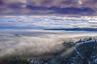 Scenic view of cloudscape during winter