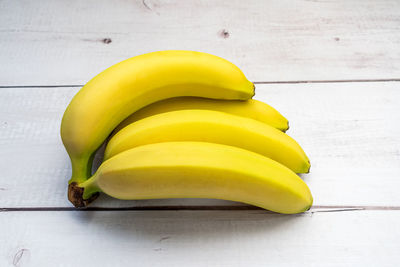 High angle view of yellow fruit on table