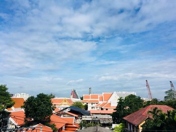 High angle view of townscape against sky