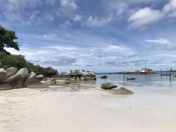 Scenic view of beach against sky