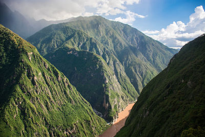 Scenic view of mountains against sky