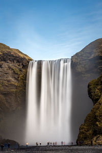 Scenic view of skogafoss waterfall 