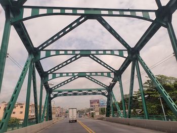 Bridge against sky in city