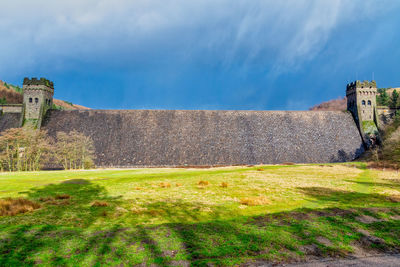 Old ruin building against cloudy sky