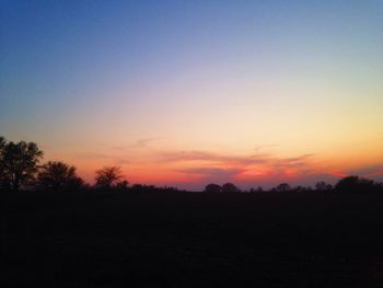 Silhouette landscape at sunset