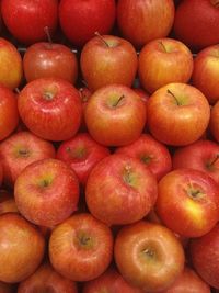 Full frame shot of apples for sale at market