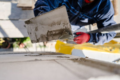 Man working on table