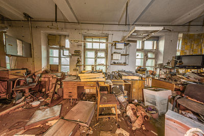 Interior of abandoned building