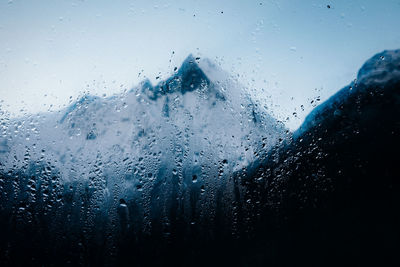 Full frame shot of wet glass window