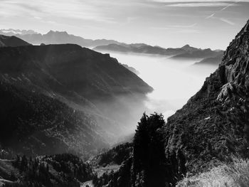 Scenic view of mountains against sky