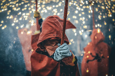 Molins de rei, spain - performance of the correfoc within the celebration of devils and beasts