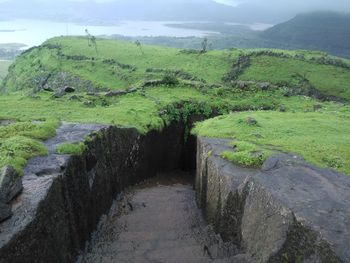 Scenic view of land against sky