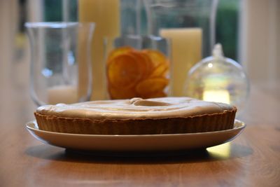 Close-up of breakfast on table