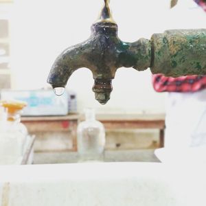 Close-up of water from faucet