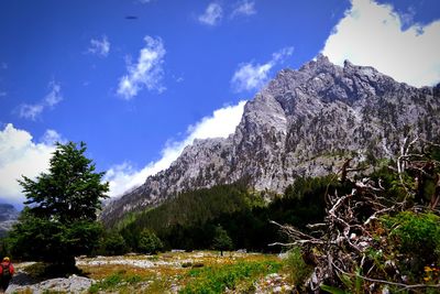 Scenic view of rocky mountains against sky