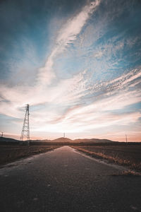 Road against sky during sunset