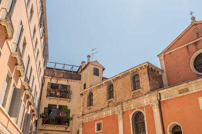 Low angle view of buildings against sky