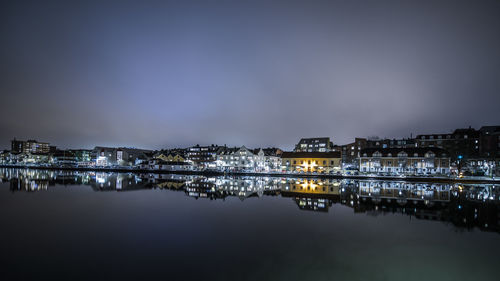 Trollhättan's town in the evening in winter