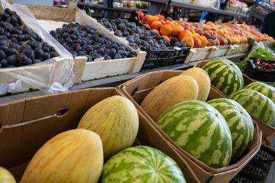 Fruits for sale at market stall