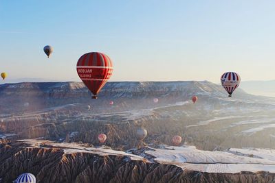 Hot air balloons in sky