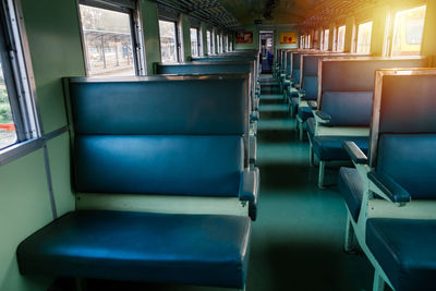 Empty seats in train