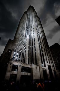 Low angle view of modern building against sky