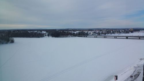 Snow covered mountain against sky