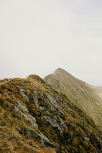 Scenic view of mountains against clear sky