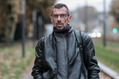Portrait of mature man wearing jacket