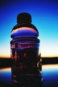 Close-up of water against blue sky