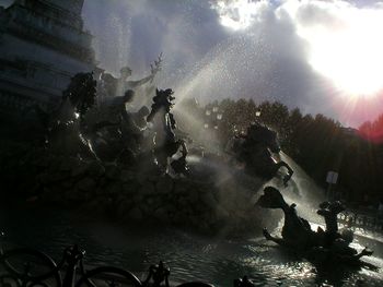 Sun shining through trees