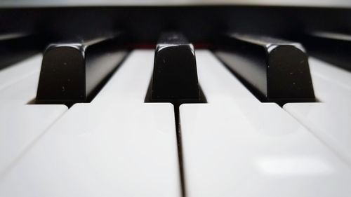 Close-up of piano keys